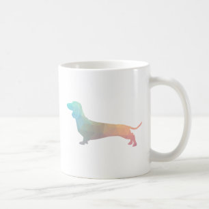 Caneca De Café Dachshund Geométrico Pattern Silhouette