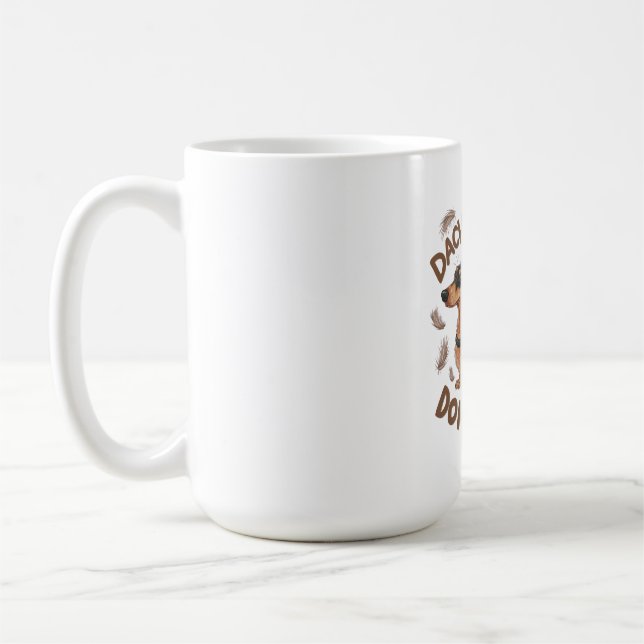 Caneca De Café Dachshund Hair, não se importe (Esquerda)