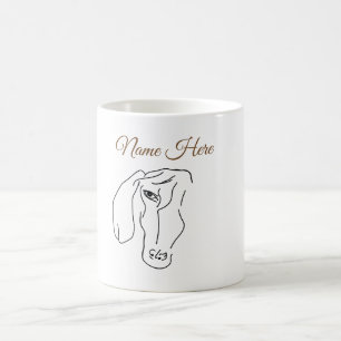 Caneca De Café Dachshund Head, Art Drake Dachshund