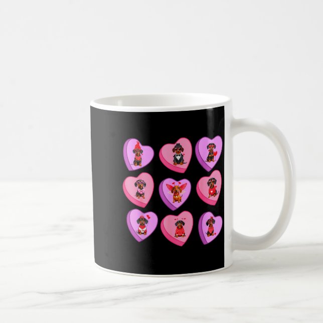 Caneca De Café Dachshund Hearts Candy Valentines Weiner Dog Pet L (Direita)