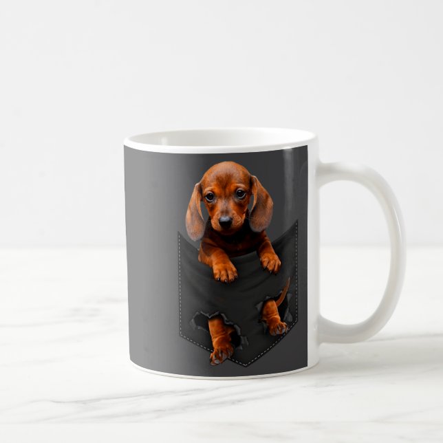 Caneca De Café Dachshund In My Cket  (Direita)