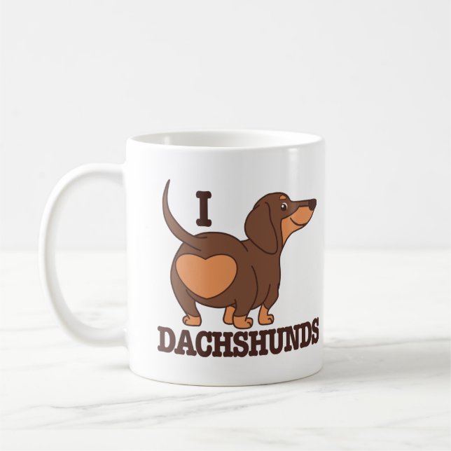 Caneca De Café Dachshund Love DogMug (Esquerda)