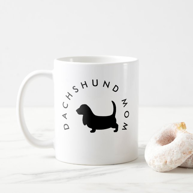 Caneca De Café Dachshund mãe salsicha presente de amante de cacho (Com Donut)