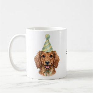 Caneca De Café Dachshund miniatura de pelo longo fofo Nome person