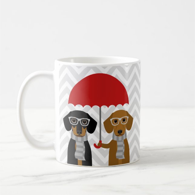 Caneca De Café Dachshund Mugs (Esquerda)