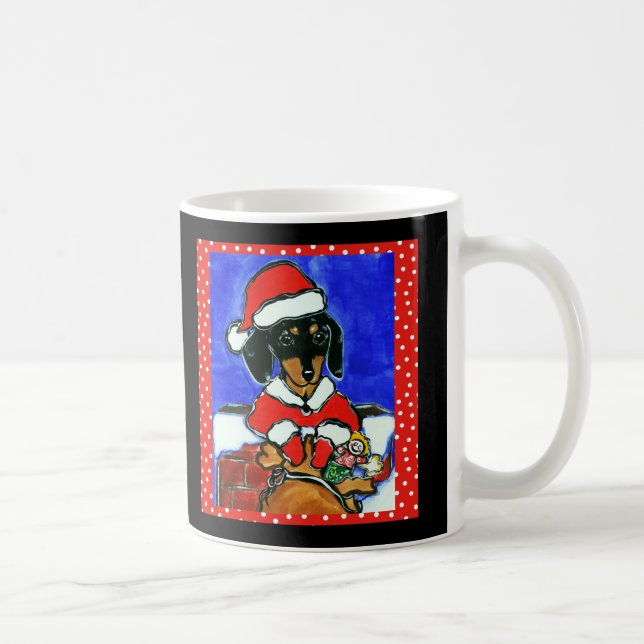 Caneca De Café Dachshund Natal (Direita)