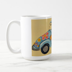 Caneca De Café Dachshund no carro hippie