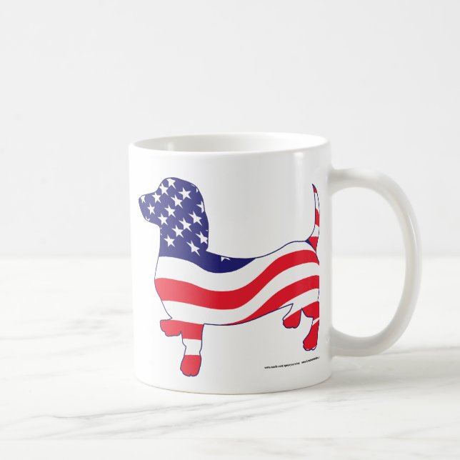 Caneca De Café Dachshund Patriótico (Direita)