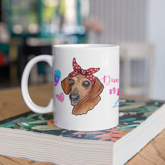 Caneca De Café Dachshund Personalizado Mãe Dia das Mães Amante de (Criador carregado)