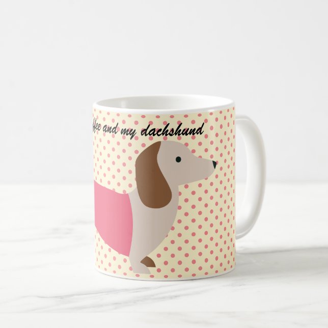 Caneca de Café Dachshund Presente para Amantes de  (Frente Esquerda)