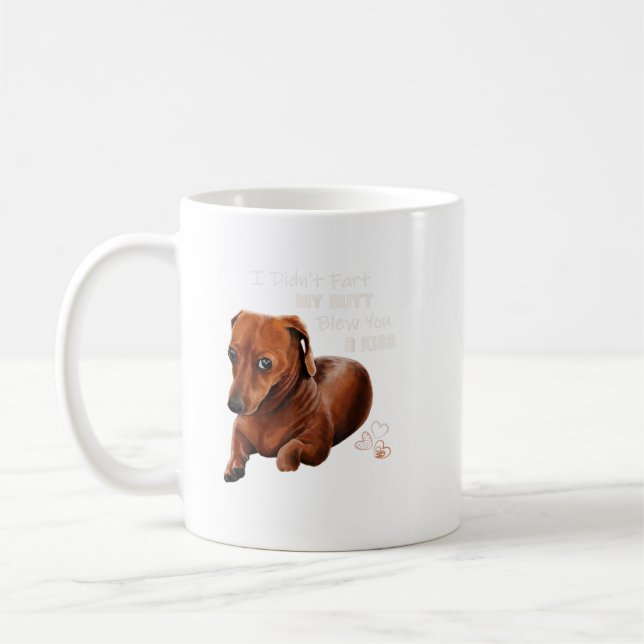 Caneca De Café Dachshund Shirt Dachshund Dog Engraçado Gift (Esquerda)