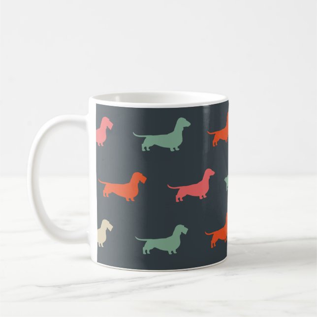 Caneca De Café Dachshund Silhouettes Wiener Dog Lover's (Esquerda)