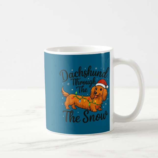 Caneca De Café Dachshund Through The Snow Christmas Pajama Toddle (Direita)
