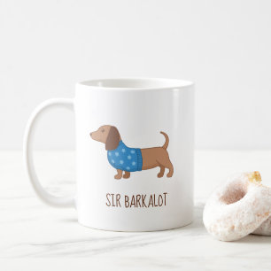 Caneca De Café Dachshund Wiener Dog Puppy Nome Personalizado V2