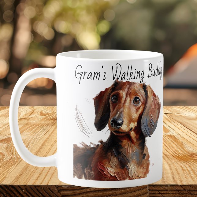 Caneca De Café Dachshunds/ Companheiro de Caminhada de Gram Moder (Criador carregado)