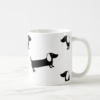 Caneca De Café Dachshunds em preto e branco