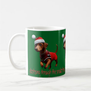 Caneca De Café Dachsing Through The Snow Dachshund Cachorro Salsi