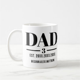 Caneca De Café Dad Est. Year Name Number Bold Font