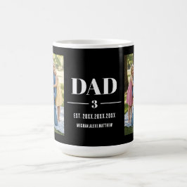 Caneca De Café Dad Est. Year Name Number Bold Font Photo
