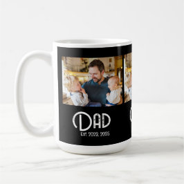 Caneca De Café Dad Established 3 Photo Grunge Text