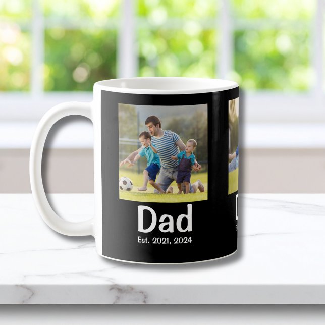 Caneca De Café Dad Established Black 3 Photo (Criador carregado)
