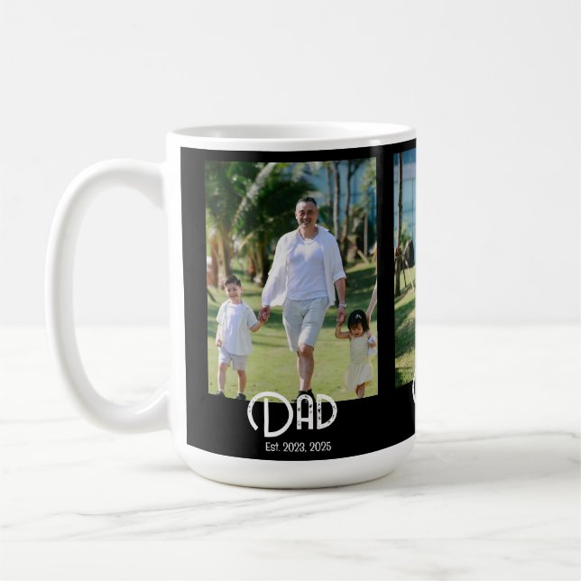 Caneca De Café Dad Established Grunge Text Black 3 Photo (Esquerda)