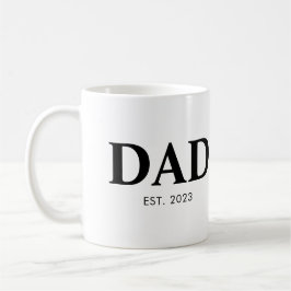 Caneca De Café Dad Established Minimal Simple Text Est Year