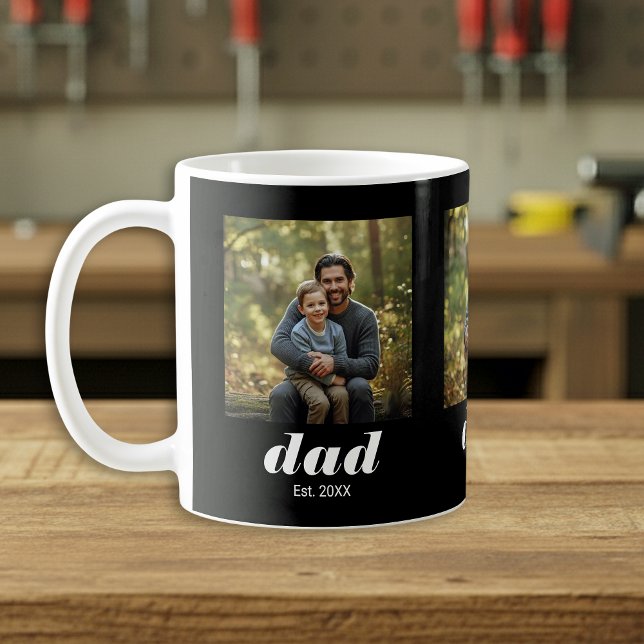 Caneca De Café Dad Established Modern 3 Photo (Criador carregado)