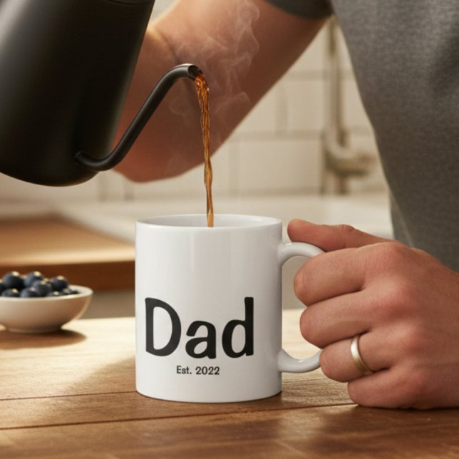 Caneca De Café Dad  Established New Dad Gift  (Criador carregado)