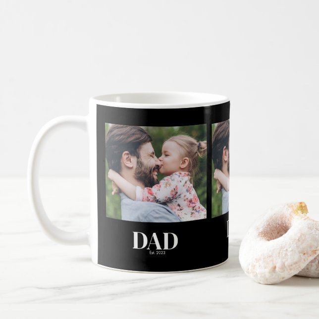 Caneca De Café  Dad Established Photo (Com Donut)