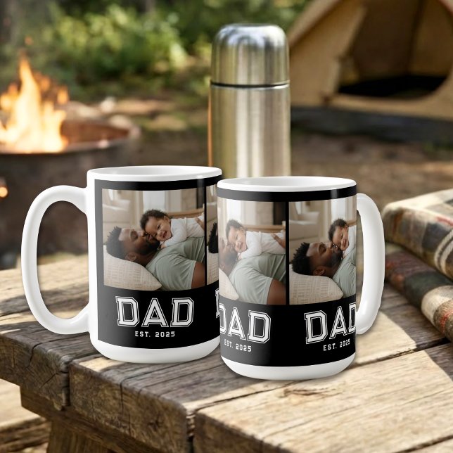 Caneca De Café Dad Established White Black 3 Photo (Criador carregado)