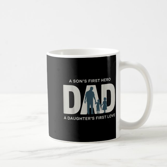 Caneca De Café Dad Holding Kids Family Silhouette Father Quote  (Direita)