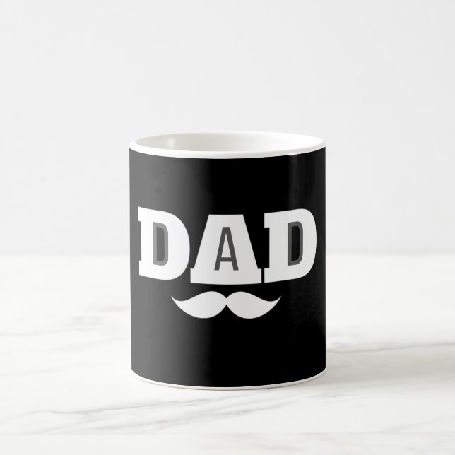 Caneca De Café Dad  Mustache Mug Black and White (Centro)