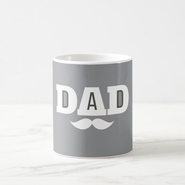 Caneca De Café Dad  Mustache Mug Grey and White (Centro)