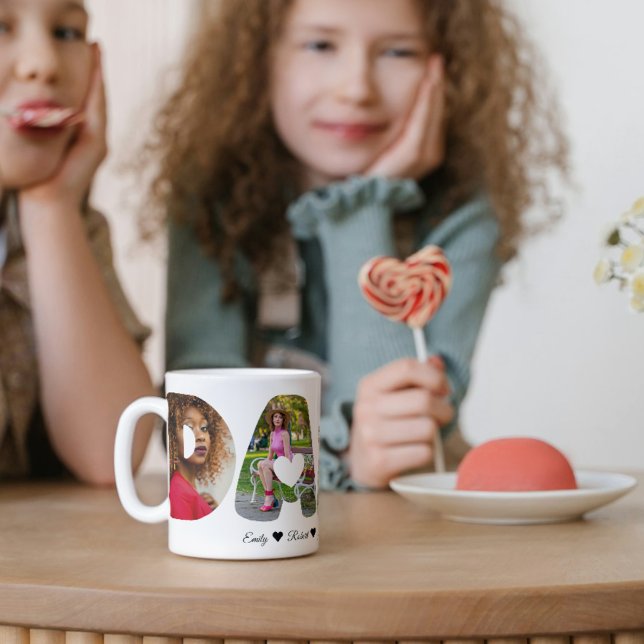 Caneca De Café Dada Photo Collage Mug - Presente perfeito para o  (Dad Photo Collage Mug – Custom Father’s Day Gift)