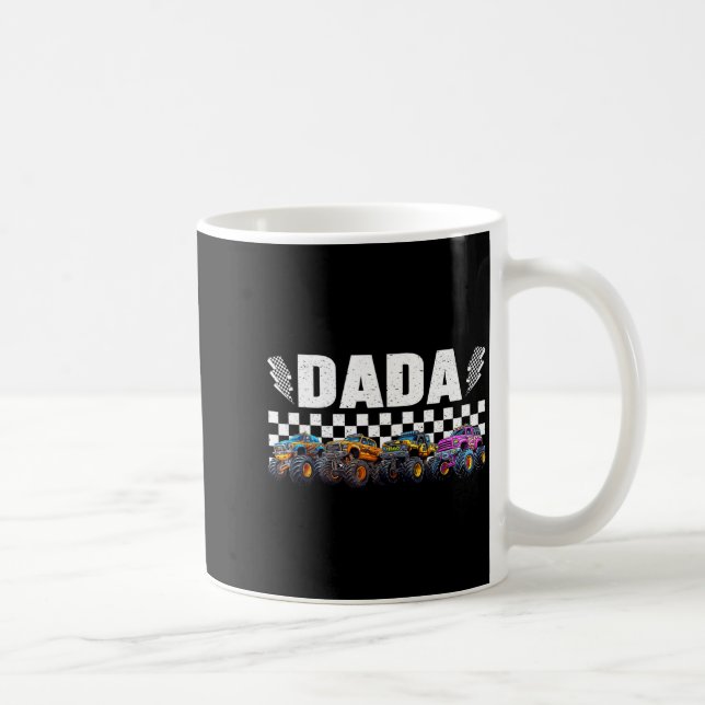 Caneca De Café Dada Retro Monster Truck Family Crew Birthday Matc (Direita)
