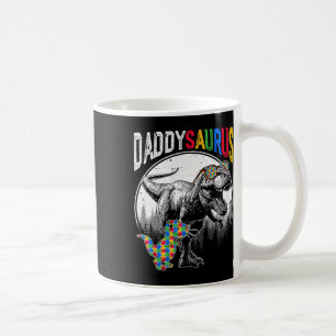 Caneca De Café Daddysaurus Autismo Irmã Peças de Puzzle E T Rex