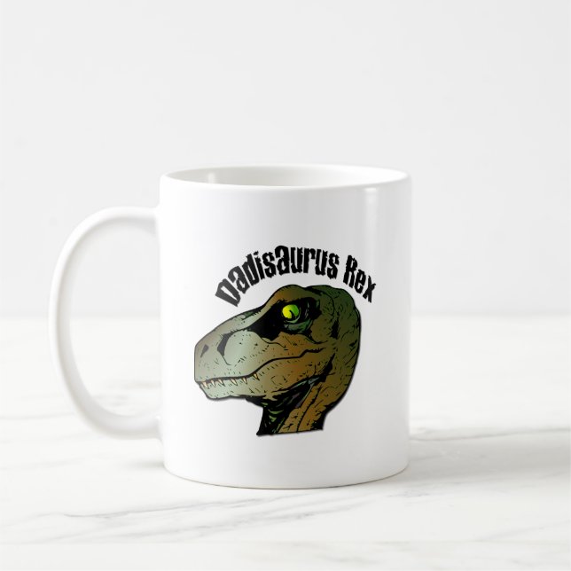 Caneca De Café Dadisaurus Rex: Mug de Café Impresso Duplo (Esquerda)