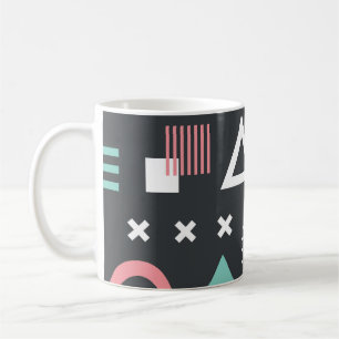 Caneca De Café Dados geométricos da safra: design sem costura.