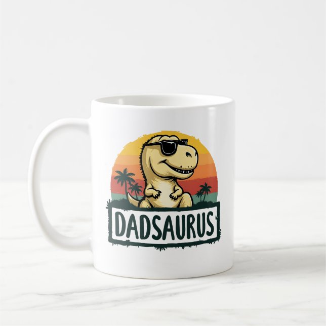 Caneca De Café Dadsaurus Dinosaur Papa Pai Dia de os pais Saurus (Esquerda)