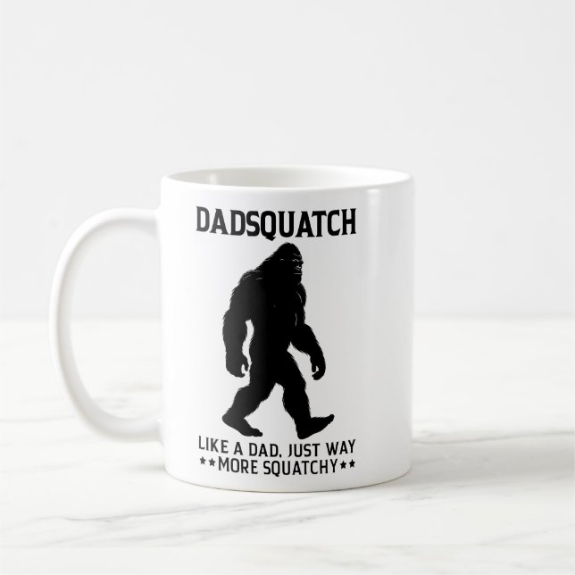 Caneca De Café Dadsquatch Funny Bigfoot Father's Day Gift (Esquerda)