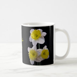 Caneca De Café Daffodil Amarelo e Branco