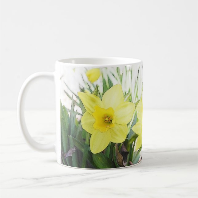 Caneca De Café Daffodil amarelo ensolarado (Esquerda)