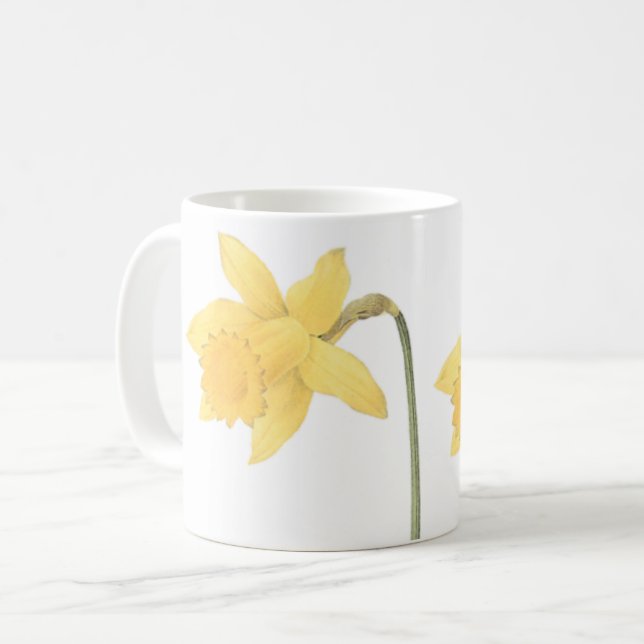 Caneca De Café daffodil(Narciso pseudo-narciso) por Redouté (Frente Esquerda)