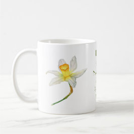 Caneca De Café Daffodilo com flor positiva, que significa aquarel