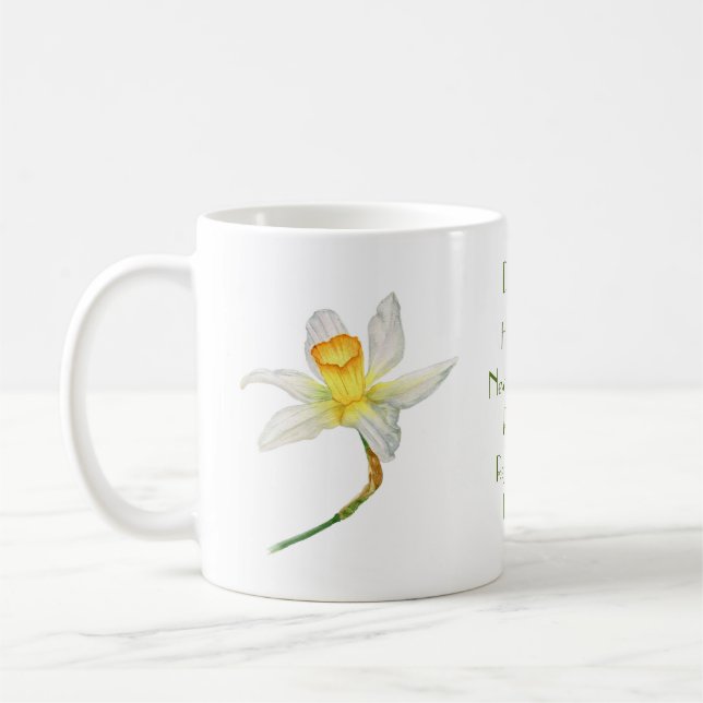 Caneca De Café Daffodilo com flor positiva, que significa aquarel (Esquerda)