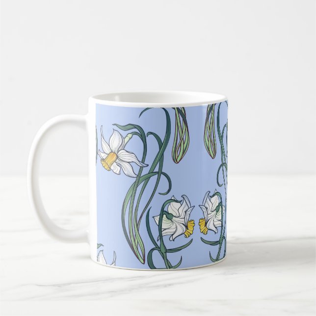 Caneca De Café Daffodils Art: Nouveau Primavera (Esquerda)