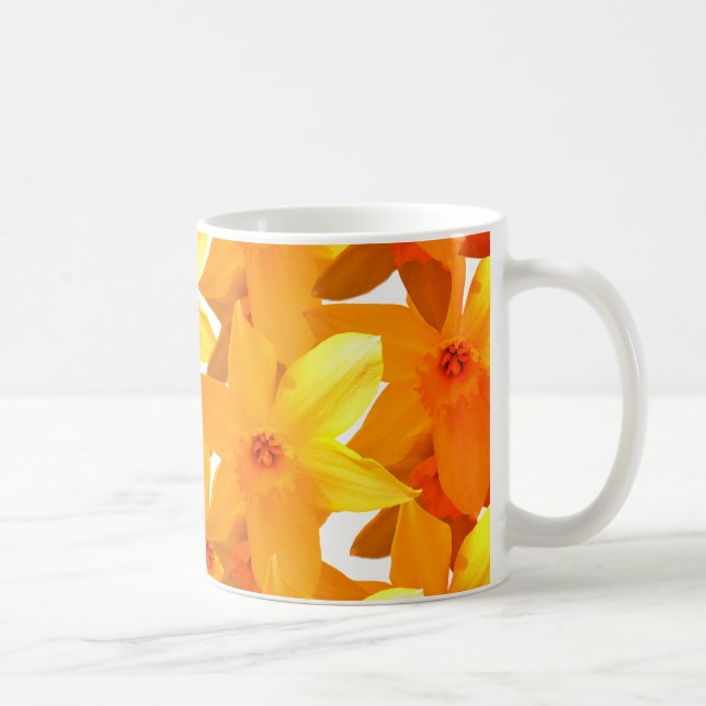 Caneca De Café Daffodils Floral Clássica (Direita)