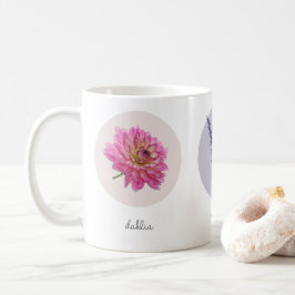 Caneca De Café Dahlia, Coneflower e Flores de Lavanda