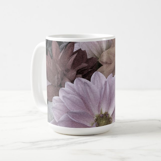 Caneca De Café Dahlia Flower Garden Abstrato Floral Mug (Frente Esquerda)